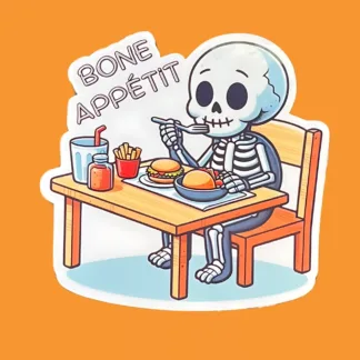 Bone Appetit - Dad Joke Halloween Sticker